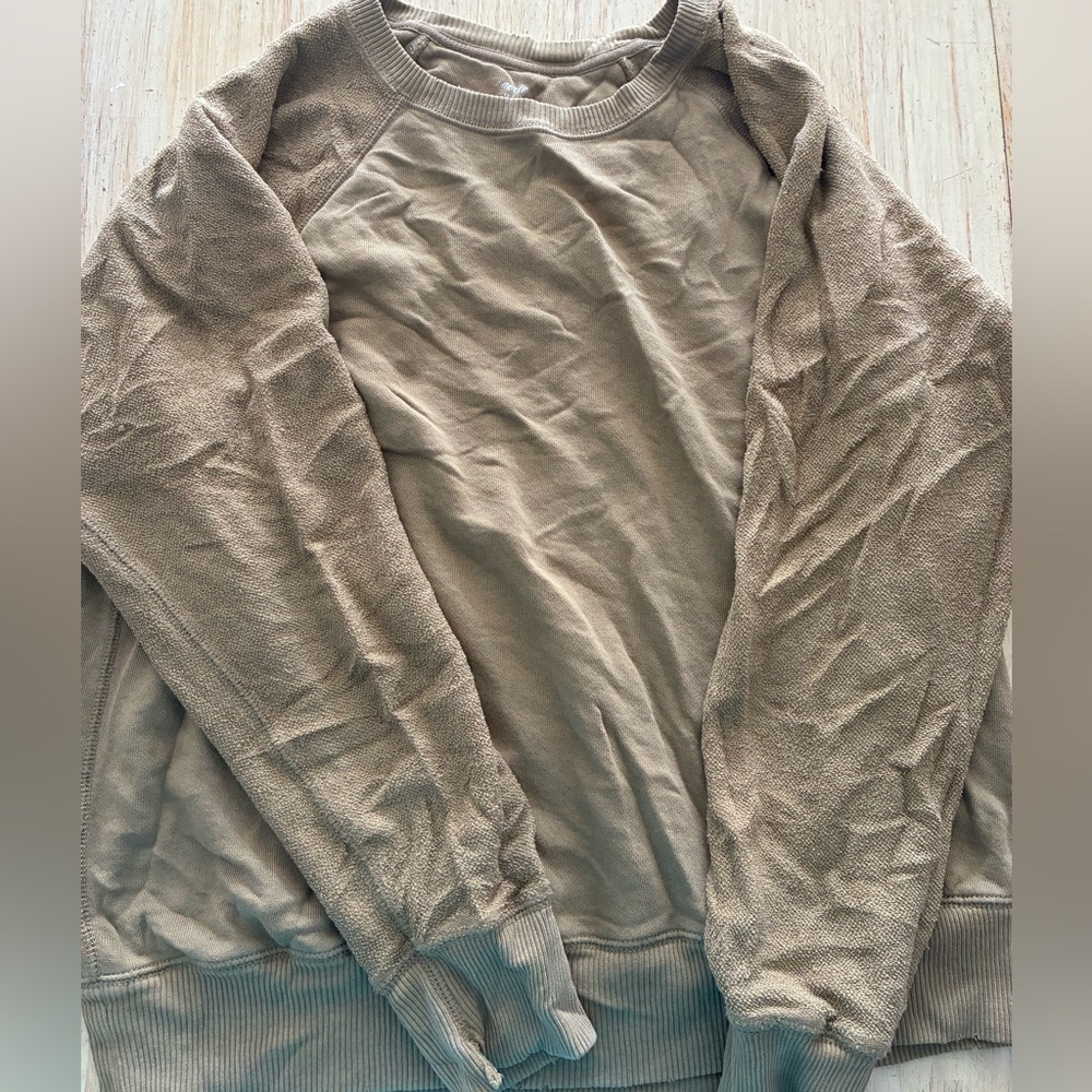 Cozy Aerie women's tan crewneck sweatshirt